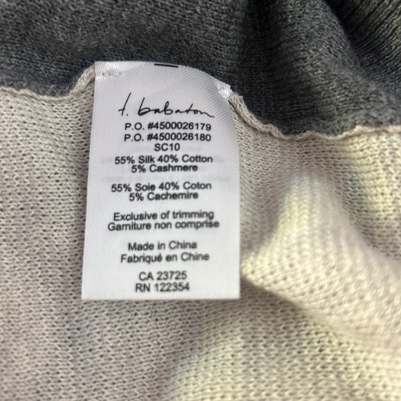 Aritzia Babaton Silk/Cotton/Cashmere Blend Sweater Tie Back 3/4 Sleeve - Picture 11 of 13